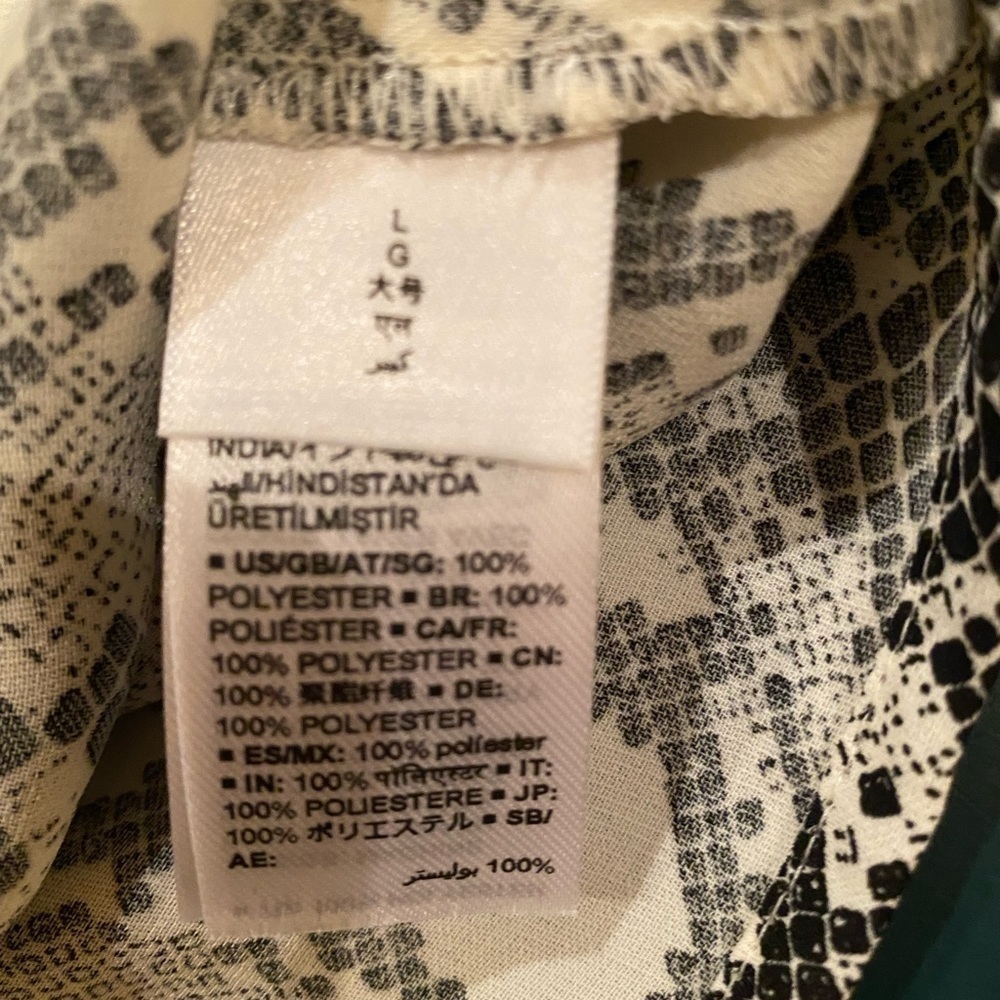 Snakeskin Python Print Black White Cami NEW Large - Picture 8 of 10